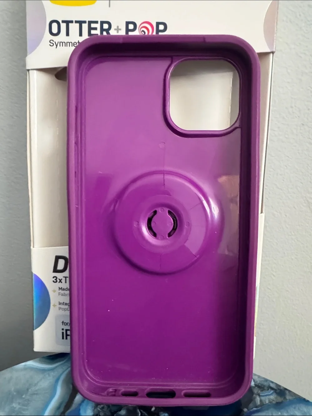 OtterBox Otter + Pop Symmetry Series Purple Marble iPhone 13 Case w/PopSocket
